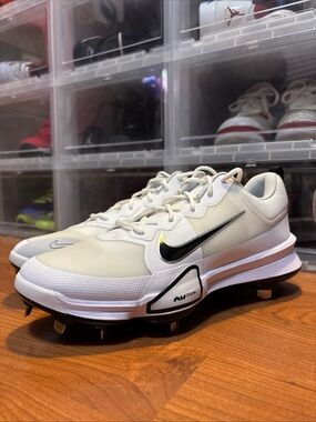 Nike Force Zoom Trout 9 Pro White Black FB2907-102 Baseball Cleats Men’s Sz 13 N